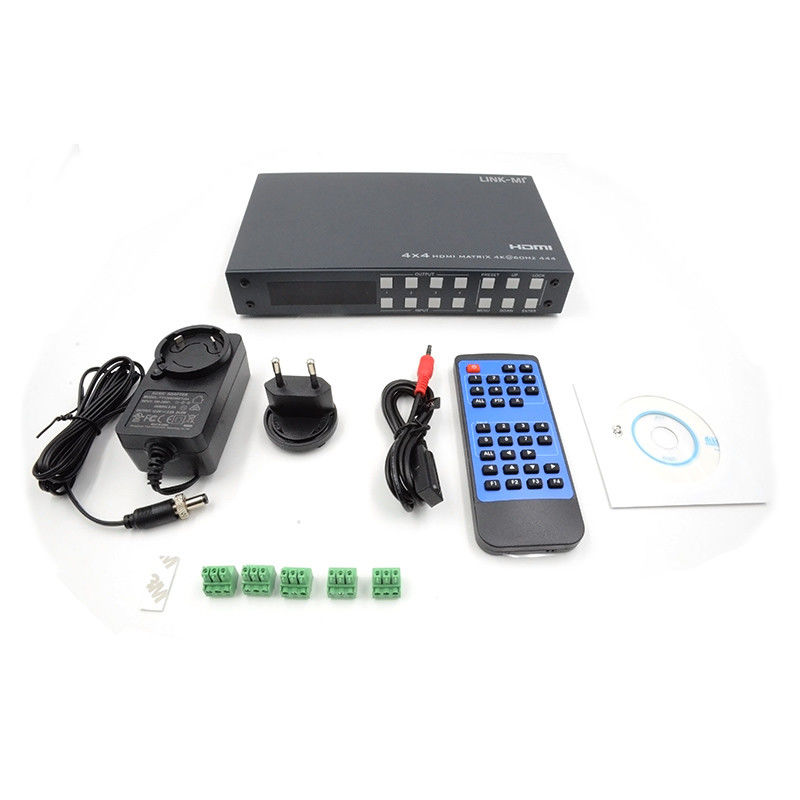 4x4 HDMI Matrix Analog ve SPDIF Ses Çekimi 4K TCP/IP Web GUI Kontrolü