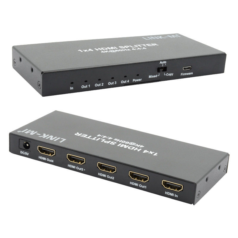 HDMI 2.0 HDMI Genişletici Splitter 60Hz 1x4 Destek 3D 18G HDR 1 In 4 Out AV Splitter