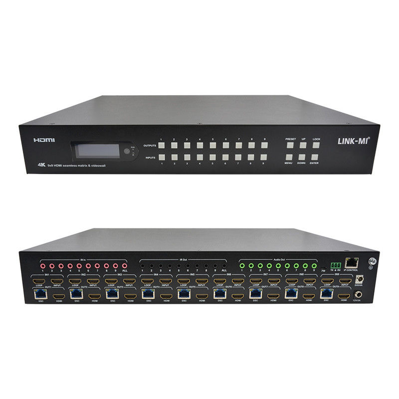 9x9 70M HDMI Video Duvar İşlemcisi HDMI Splitter 3x3 4K HDMI Matrix Extender