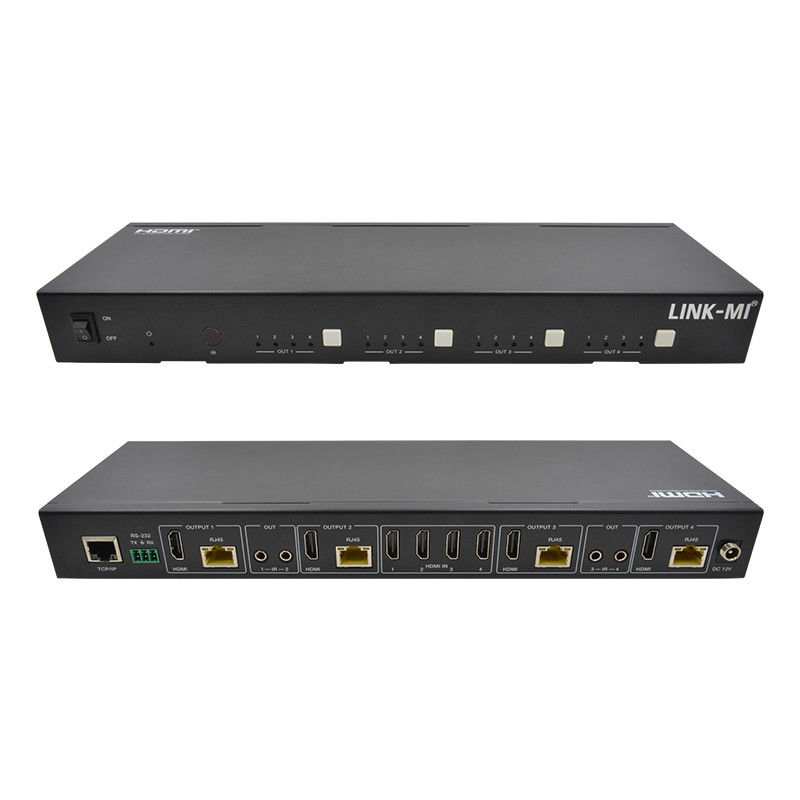 70M 4X4 HDMI Matrix ile IR Matrix Fonksiyonu 18Gbps 4K@60Hz HDMI 2.0b POC
