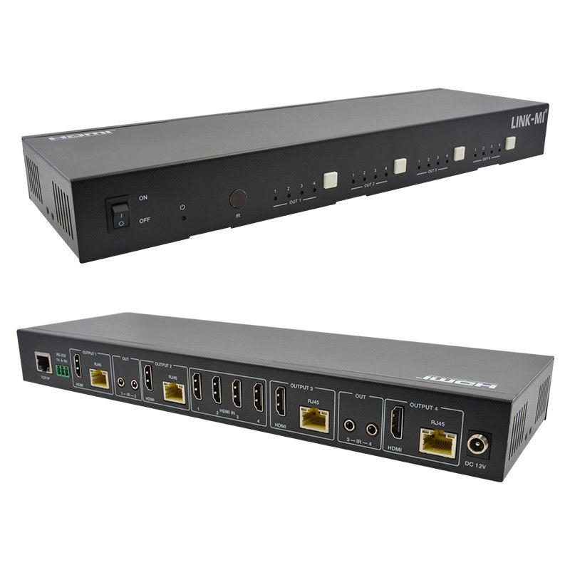 70M 4X4 HDMI Matrix ile IR Matrix Fonksiyonu 18Gbps 4K@60Hz HDMI 2.0b POC