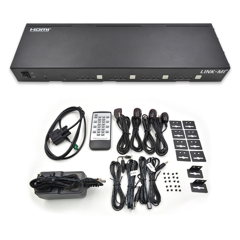 70M 4X4 HDMI Matrix ile IR Matrix Fonksiyonu 18Gbps 4K@60Hz HDMI 2.0b POC