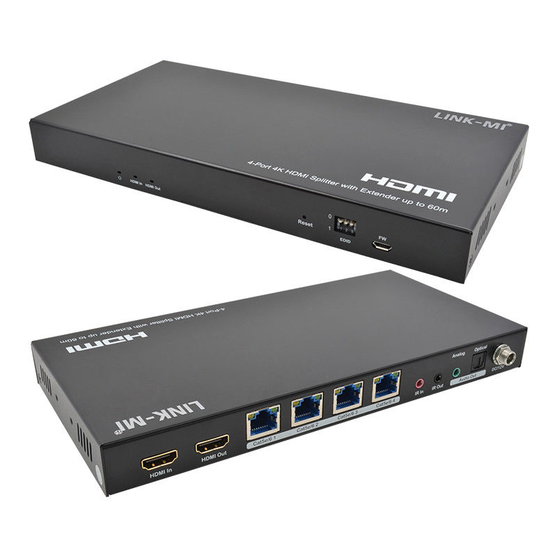 1x4 4K Kablosuz HDMI Splitter Genişletme Desteği 60m 4K@60Hz AV Splitter Over RJ45