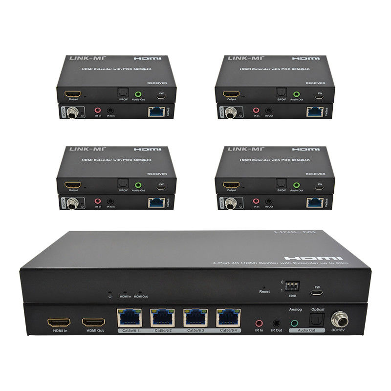 1x4 4K Kablosuz HDMI Splitter Genişletme Desteği 60m 4K@60Hz AV Splitter Over RJ45