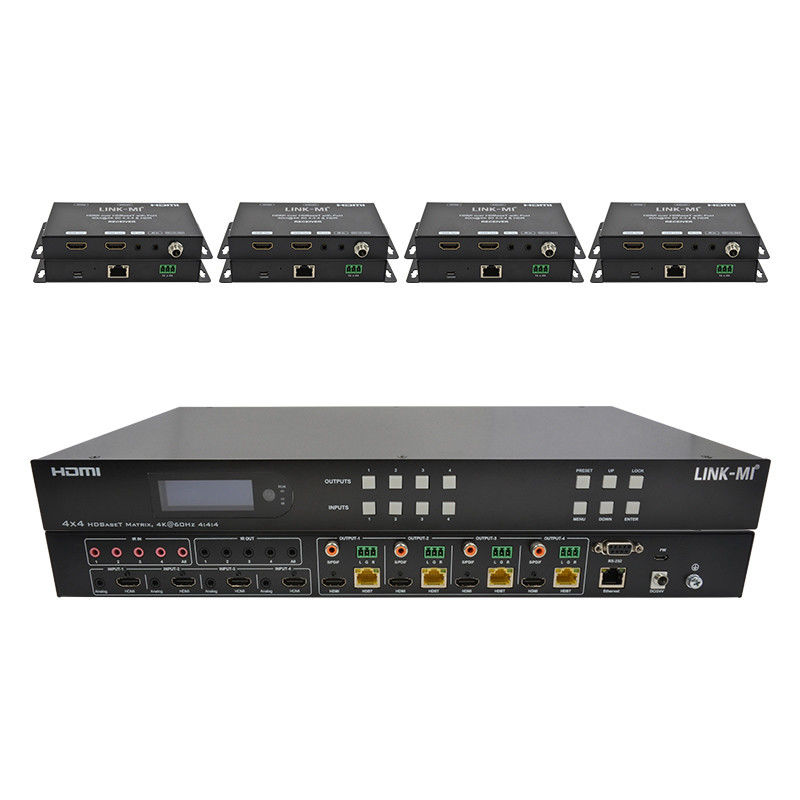 70m 4x4 HDMI Audio Matrix Switch 4 HDMI Loop Out 4 Port Video Switch ile