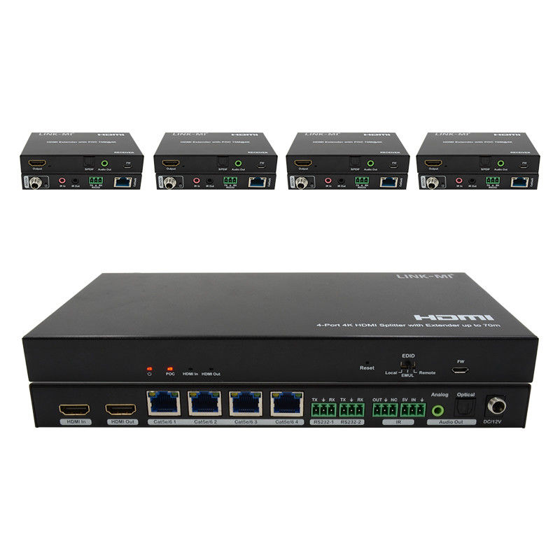 70M 1x4 4K HDMI Splitter Extender Audio Extract ile 1x4 Hdmi Splitter Over Cat6