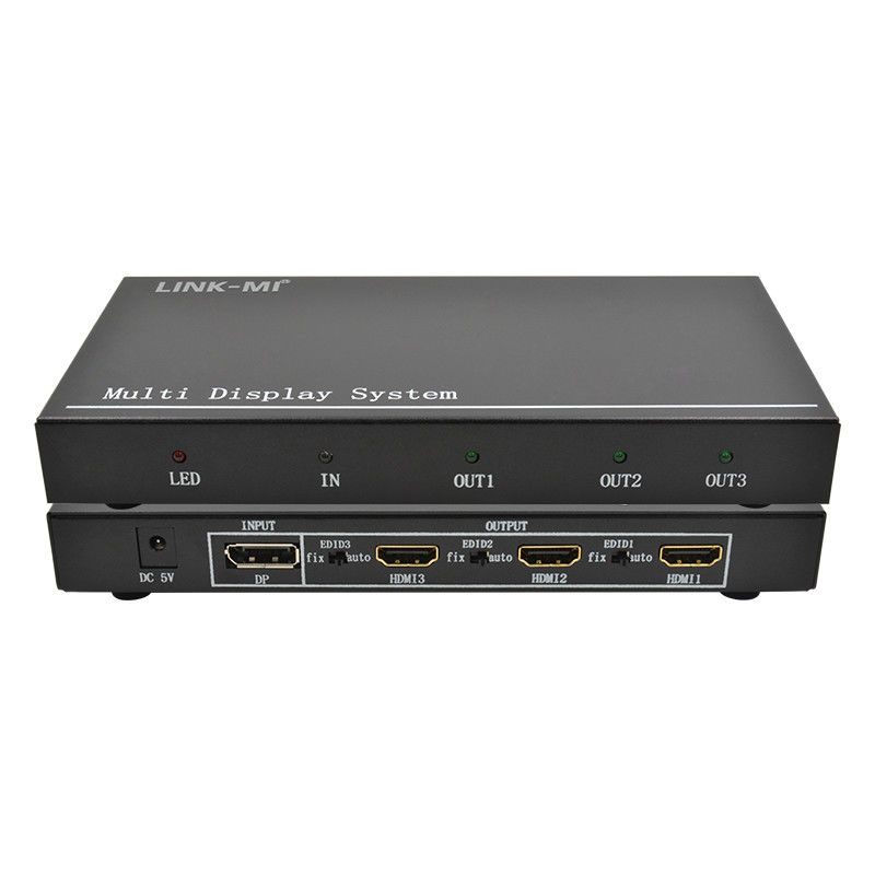 5760x1080 UHD 1X3 Video Duvar Kontrolörü İşlemci Çoklu Ekran Splicer 1 DP İçeri 3 HDMI Çıkış