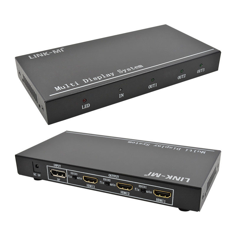 5760x1080 UHD 1X3 Video Duvar Kontrolörü İşlemci Çoklu Ekran Splicer 1 DP İçeri 3 HDMI Çıkış