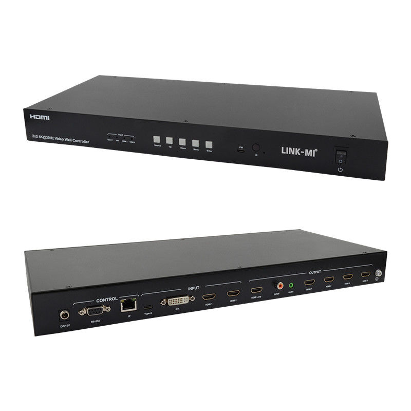 4K Video Duvar Matris Denetleyicisi 2x2 1x4 4x1 10x10 Splicing Display USB Type C DVI