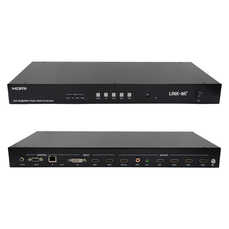 4K Video Duvar Matris Denetleyicisi 2x2 1x4 4x1 10x10 Splicing Display USB Type C DVI