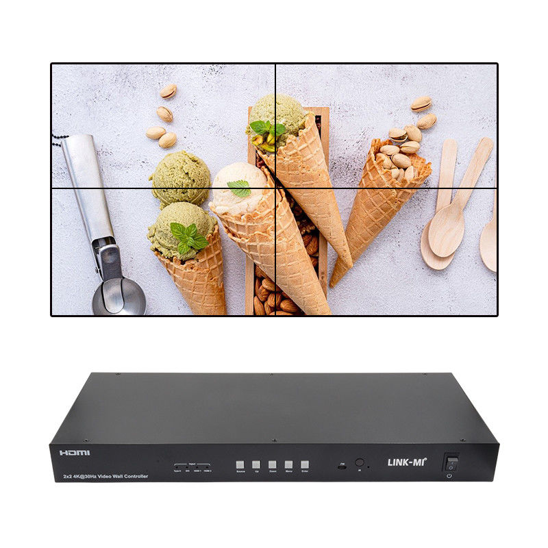 4K Video Duvar Matris Denetleyicisi 2x2 1x4 4x1 10x10 Splicing Display USB Type C DVI