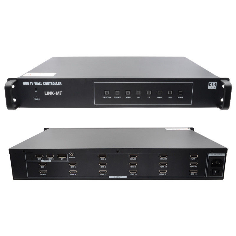 4K 4X4 HDMI Video Duvar Denetleyicisi 16 HDMI Çıkışları Görüntü Dönüşümü Video Duvar İşlemcisi