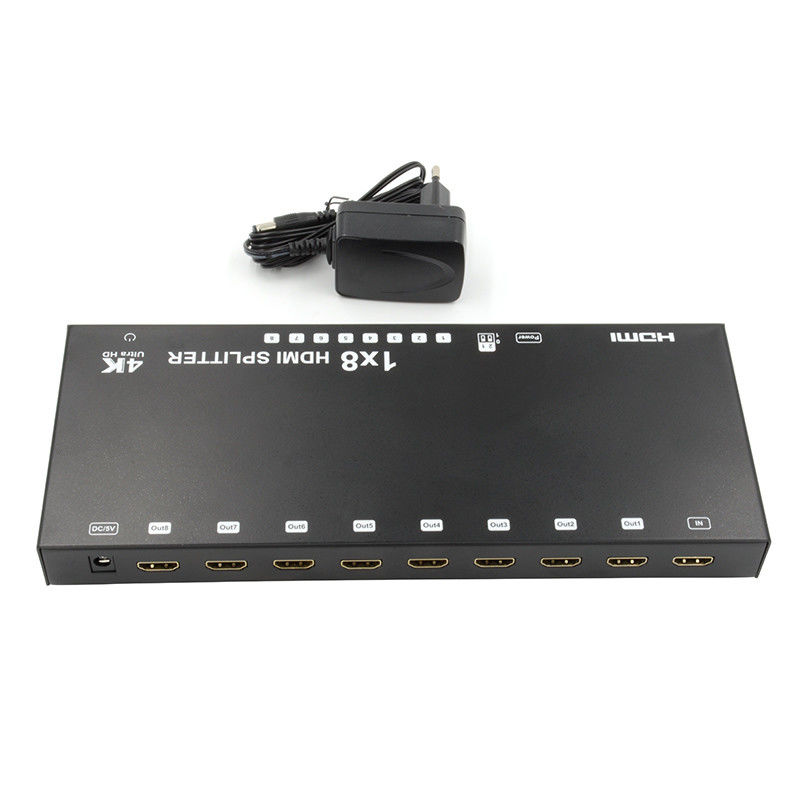 8 Port 4K HDMI Splitter Video Splitter 3d EDID 1 In 8 Out Duplicator 8 TV için