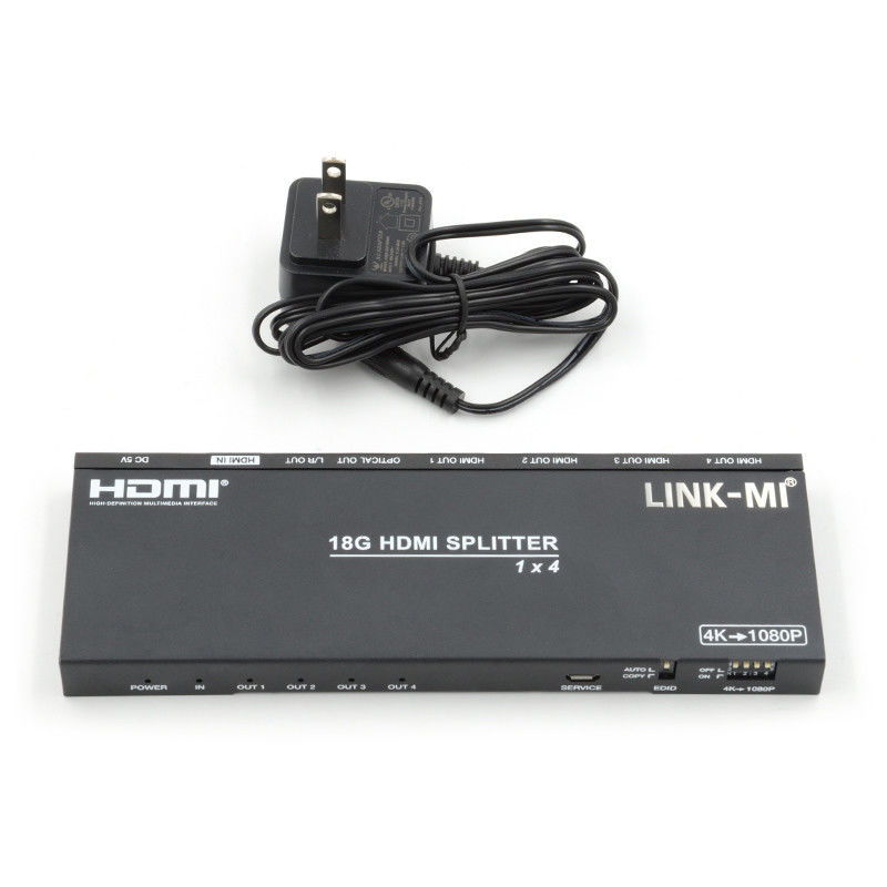 4K 1X4 Multi HDMI Splitter EDID Analog Optik HDMI2.0b 4 Port Video Splitter