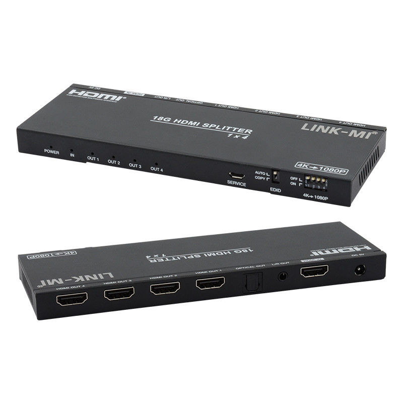 4K 1X4 Multi HDMI Splitter EDID Analog Optik HDMI2.0b 4 Port Video Splitter