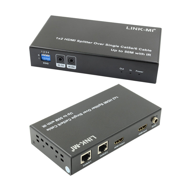 1X2 50M 4K HDMI Splitter Cat5e/6 Kablo Destek 3D IR 4 Katman için Kaskad