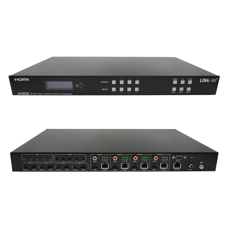 70m 4x4 HDMI Matrix Extender 4 HDMI Loop Out 4K HDMI Matrix Switch ile
