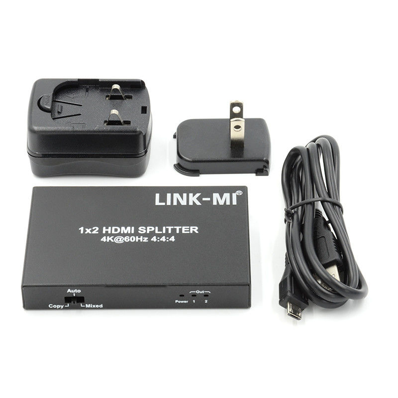 1x2 HDMI2.0 Splitter Destek 3D 18G HDR HDCP2.2 2 Port Video Splitter