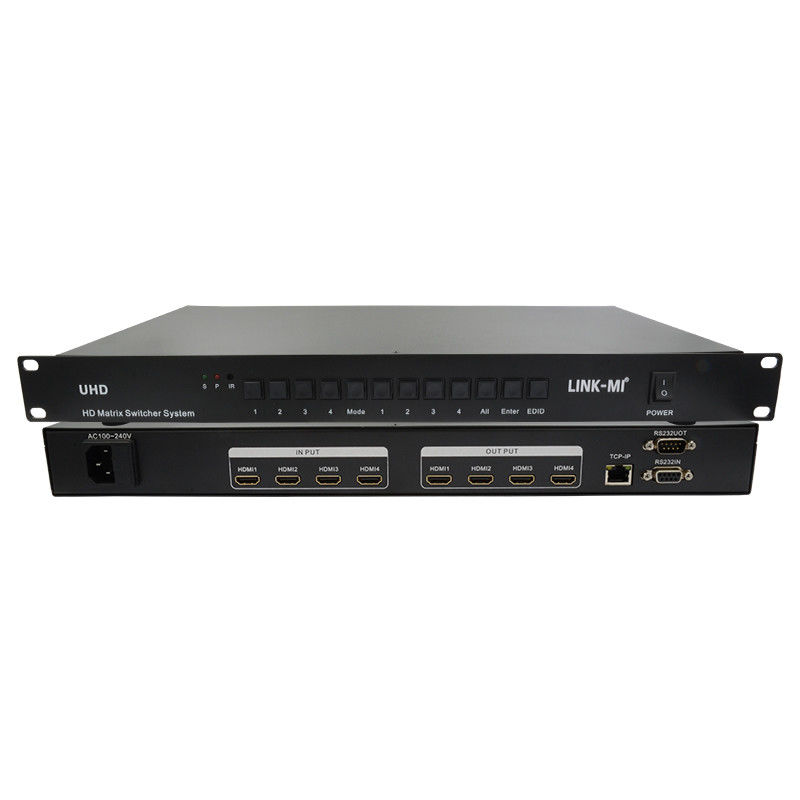 4X4 HDMI Matrix Switcher Sistemi 4K HDMI Video Switch Destek RS232 TCP/IP