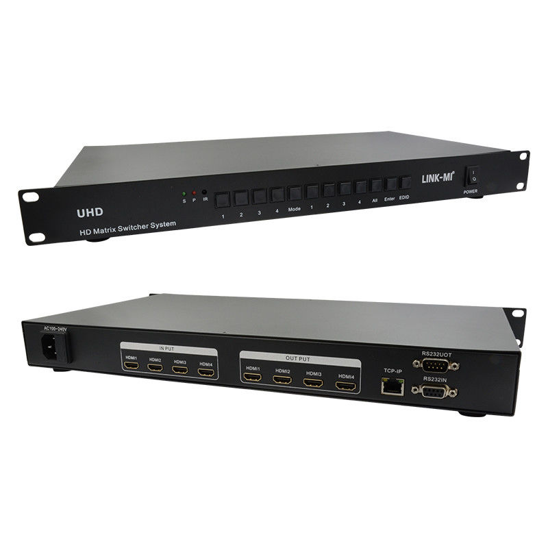 4X4 HDMI Matrix Switcher Sistemi 4K HDMI Video Switch Destek RS232 TCP/IP
