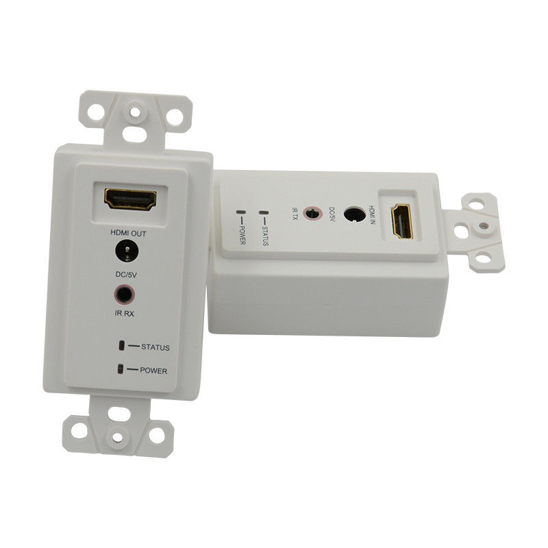 60m HDMI Duvar Plakası Genişleticisi Tek Cat5e Cat 6'dan HDMI Genişleticisi Destek 3D IR