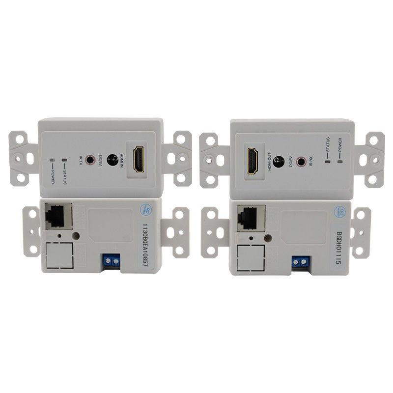 60m HDMI Duvar Plakası Genişleticisi Tek Cat5e Cat 6'dan HDMI Genişleticisi Destek 3D IR