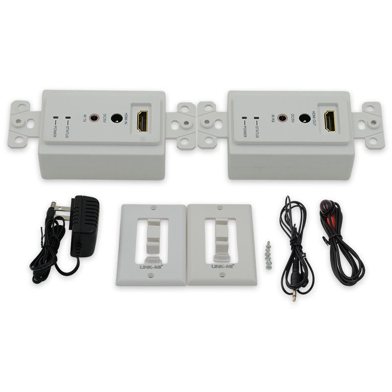 60m HDMI Duvar Plakası Genişleticisi Tek Cat5e Cat 6'dan HDMI Genişleticisi Destek 3D IR