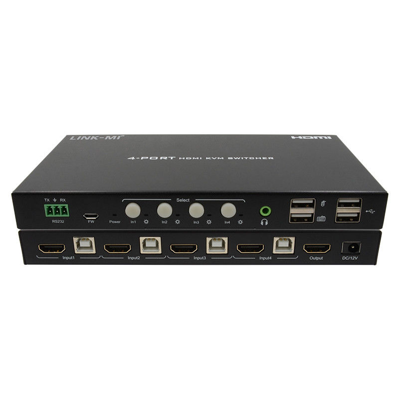 HDCP2.2 1.4 4K KVM Switch HDMI YUV4:4Analog Ses Çekimi ile 4 8Bit