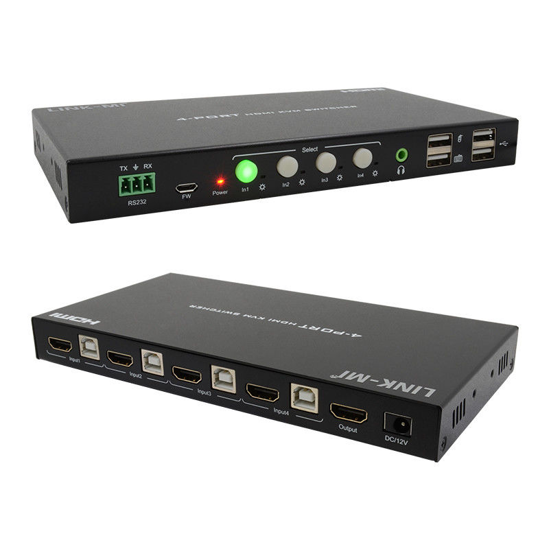 HDCP2.2 1.4 4K KVM Switch HDMI YUV4:4Analog Ses Çekimi ile 4 8Bit