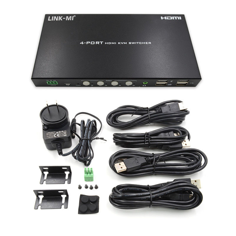 HDCP2.2 1.4 4K KVM Switch HDMI YUV4:4Analog Ses Çekimi ile 4 8Bit