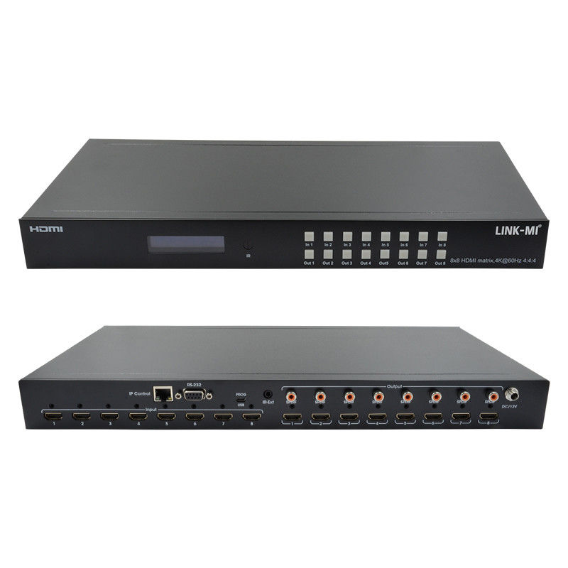 8x8 4K HDMI Modüler Matris Değiştiricisi 8 UHD Ekranı İçin SPDIF Dışarı IP Web GUI Kontrolü