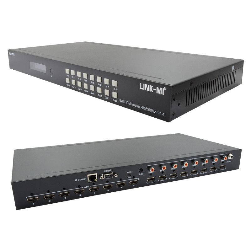 8x8 4K HDMI Modüler Matris Değiştiricisi 8 UHD Ekranı İçin SPDIF Dışarı IP Web GUI Kontrolü
