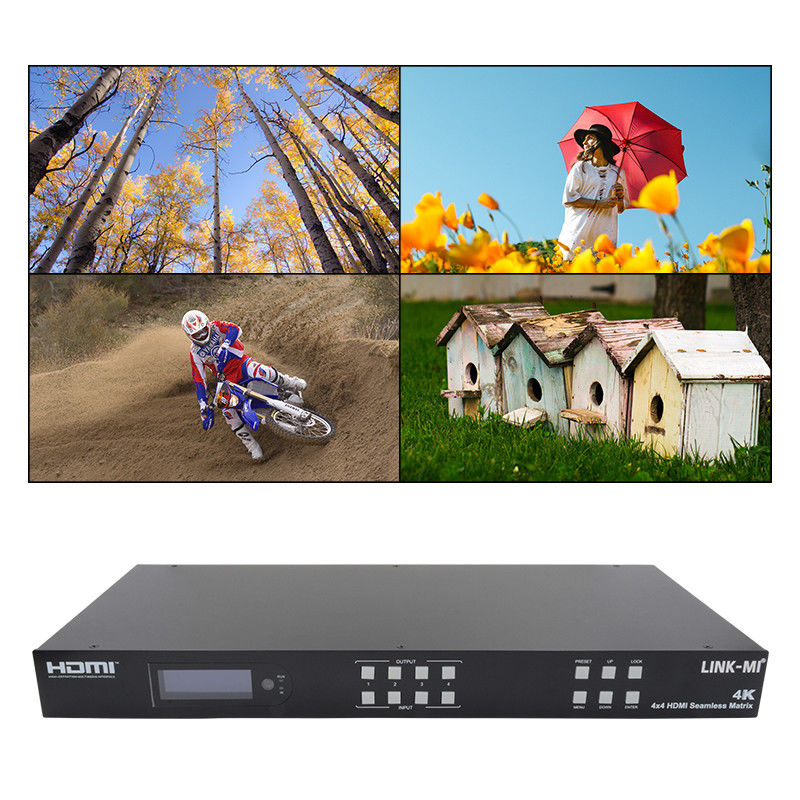 Sızdırmaz HDMI 4K Video Duvar Bölücü HDMI Matrix Switcher 2X2 4 In 4 Out