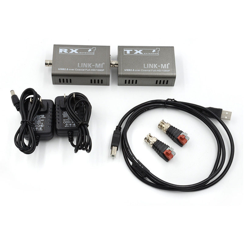 Kamera için 50M KVM Genişletici 1080P Koaksiyel Kablo Üzerine USB Genişletici Kvm Fiber Üzerine