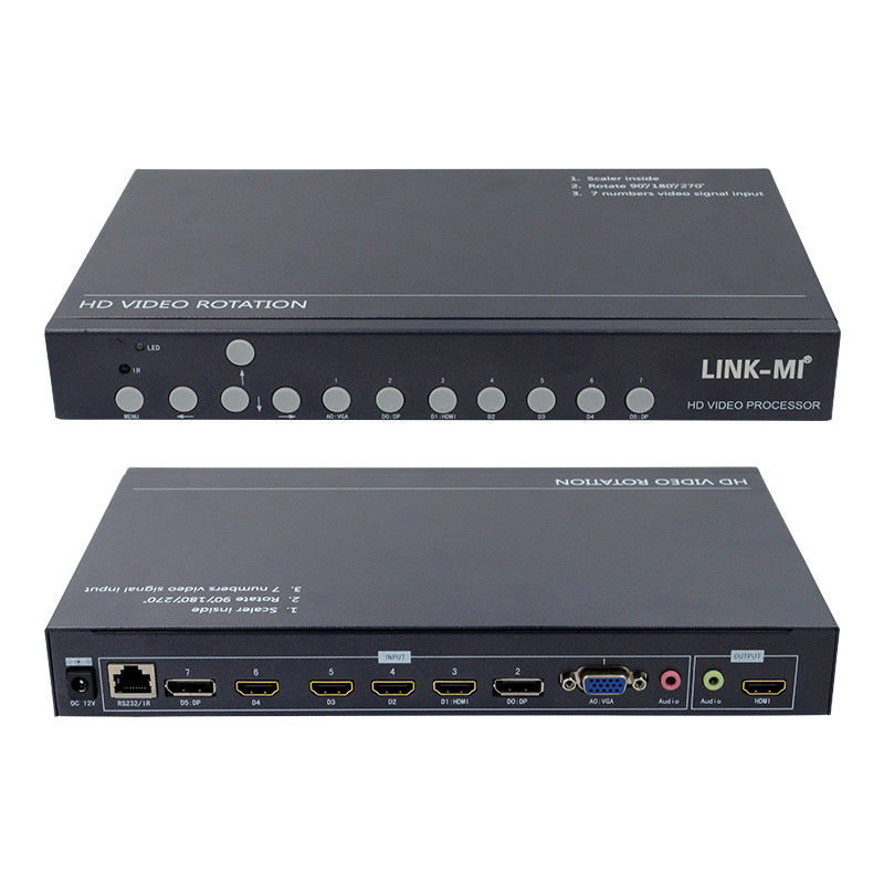 12V HDMI Video Duvar Denetleyici Video Dönüştürücü 90 180 270 Derece HD Video Upscaling Dönüştürücü