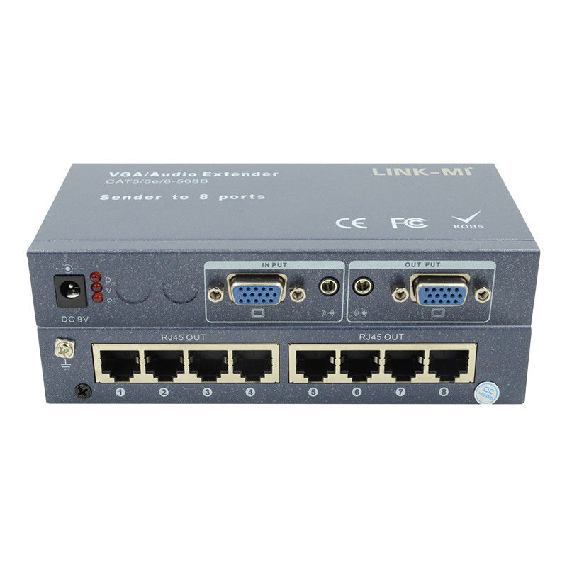 100m 200m 300m 1/8 VGA Splitter 1X8 Genişletici 1 ila 8 Video Ses Genişletici