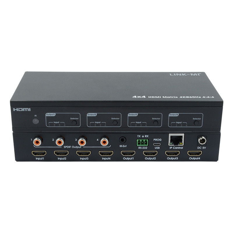HDMI 4X4 4k Matrix Switcher 4K60Hz 4 Ultra HD ekran için SPDIF Audio AV Matrix ile