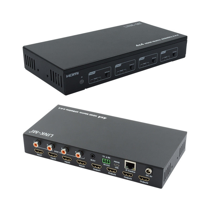 HDMI 4X4 4k Matrix Switcher 4K60Hz 4 Ultra HD ekran için SPDIF Audio AV Matrix ile