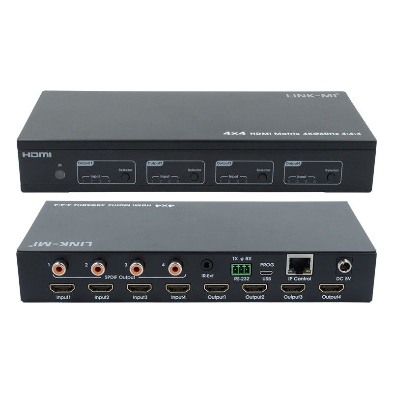 HDMI 4X4 4k Matrix Switcher 4K60Hz 4 Ultra HD ekran için SPDIF Audio AV Matrix ile