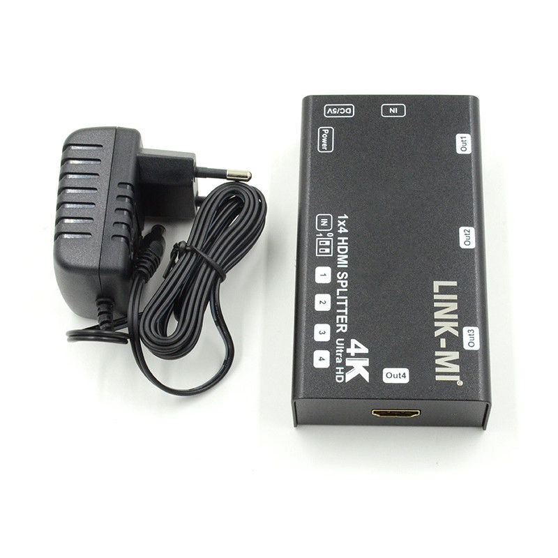 1X4 Video Splitter HDMI 4k 60Hz AV Splitter Destek 3D EDID 4 Ultra HD TV için