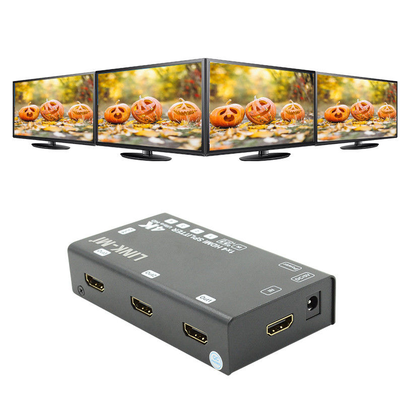 1X4 Video Splitter HDMI 4k 60Hz AV Splitter Destek 3D EDID 4 Ultra HD TV için