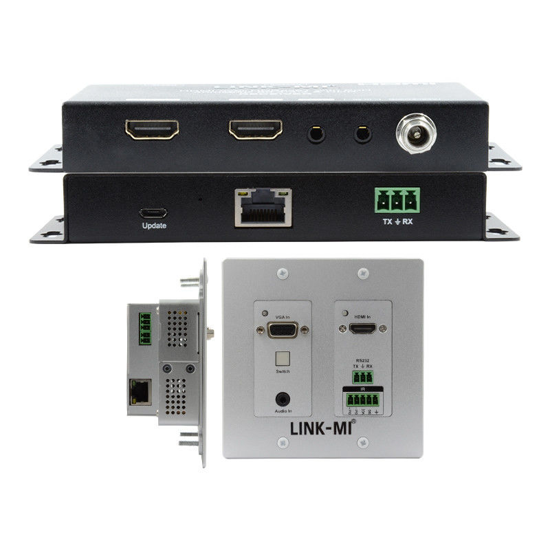 4K 40M HDBaseT HDMI+VGA Duvar Tablosu Genişletici İki Yönlü Geniş Bant IR RS232 Geçiş