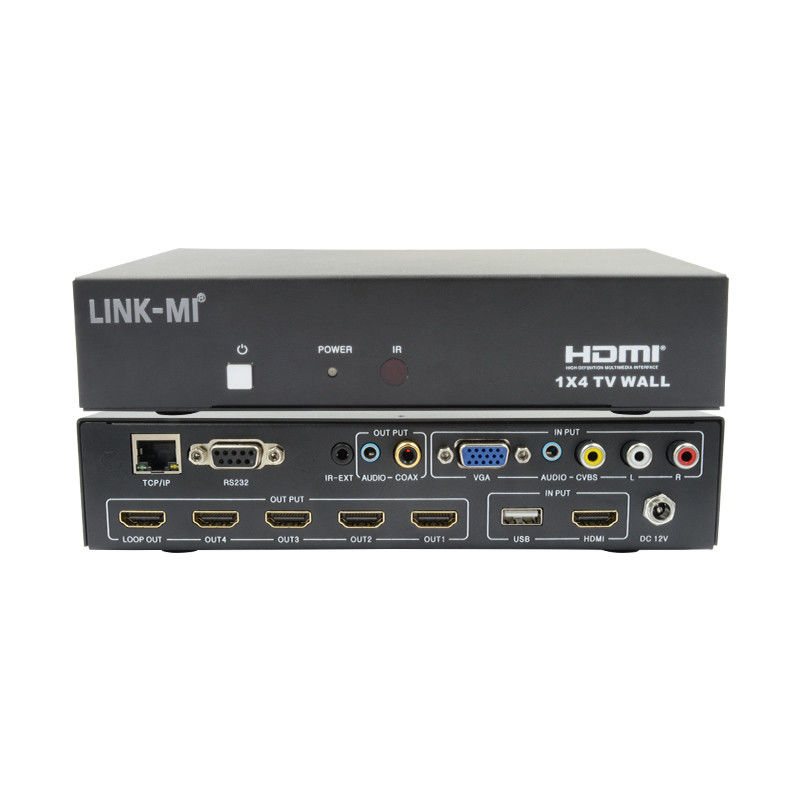 LM-TV04L HDMI 1x4 TV duvarı Desteği CVBS/VGA/HDMI/USB oynatma giriş kaynakları