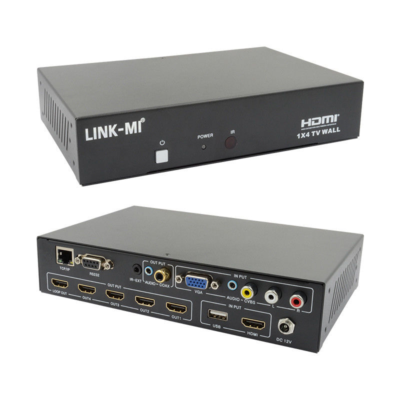 LM-TV04L HDMI 1x4 TV duvarı Desteği CVBS/VGA/HDMI/USB oynatma giriş kaynakları