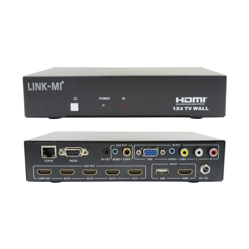 LM-TV04L HDMI 1x4 TV duvarı Desteği CVBS/VGA/HDMI/USB oynatma giriş kaynakları