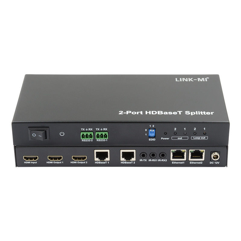 100m 1x2 HDBaseT Splitter, HDCP2.2 Uyumlu POC Ethernet ve RS232 Pass Through