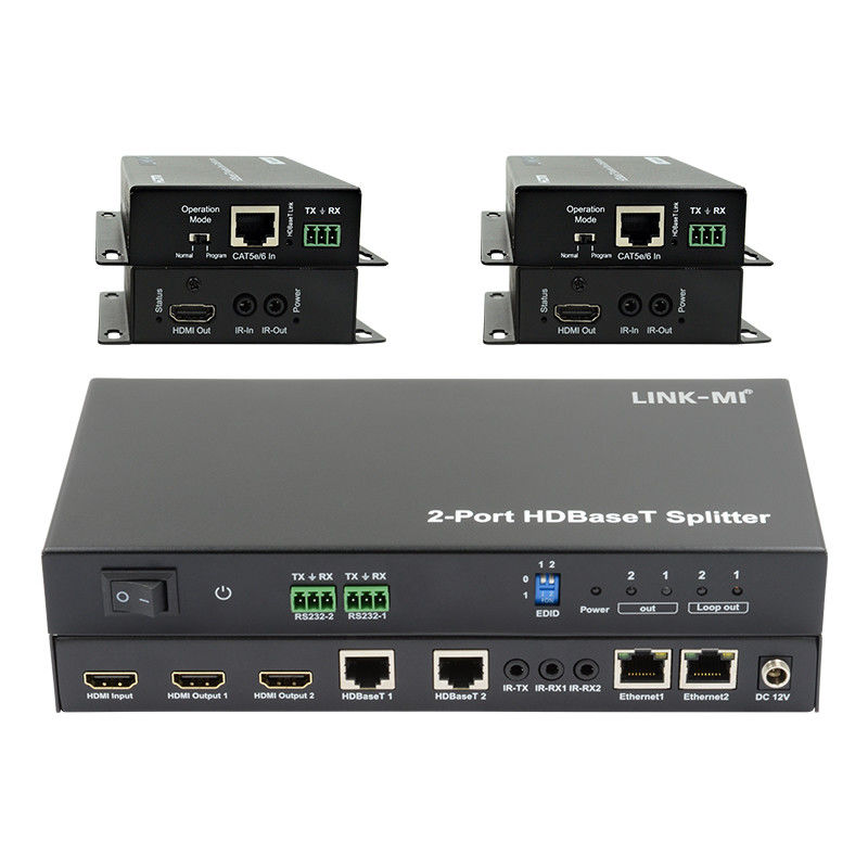 100m 1x2 HDBaseT Splitter, HDCP2.2 Uyumlu POC Ethernet ve RS232 Pass Through