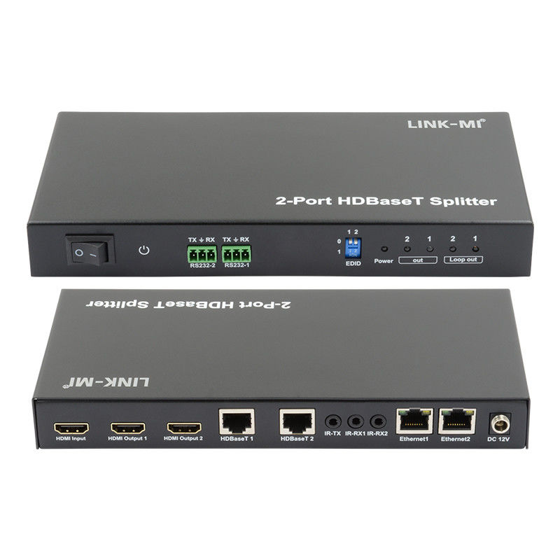 100m 1x2 HDBaseT Splitter, HDCP2.2 Uyumlu POC Ethernet ve RS232 Pass Through