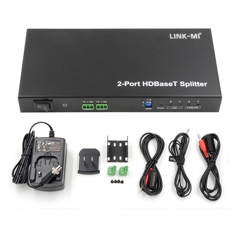 100m 1x2 HDBaseT Splitter, HDCP2.2 Uyumlu POC Ethernet ve RS232 Pass Through