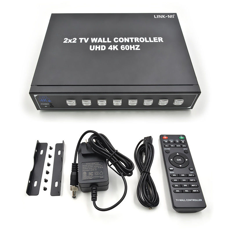 4K60 2x2 Video Duvar Denetleyicisi 4 Splicing TV Desteği 1x2 1x3 1x4 4x1 3x1 2x1 UHD TV Duvar İşlemcisi